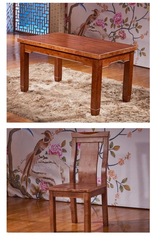 工厂直销柏木1.4米餐桌椅组合批发现在中式实木饭桌子餐厅订制